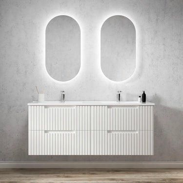 Noosa | 1500mm Double Bowl Wall Hung Stain White Vanity