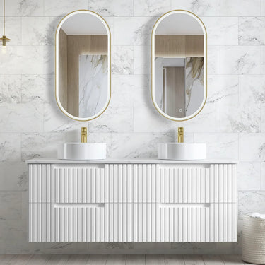 Noosa | 1500mm Double Bowl Wall Hung Stain White Vanity