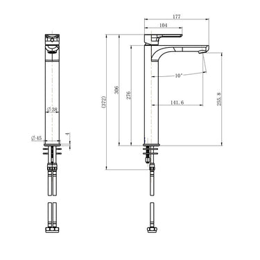 Nova | Chrome High Rise Basin Mixer
