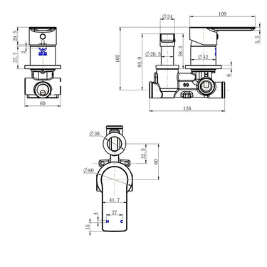 Nova | Matte Black Diverter Mixer
