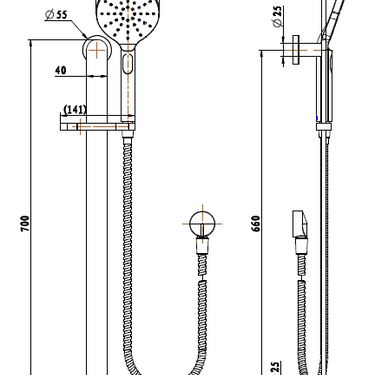 Nova | Chrome Shower on Rail