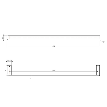 Nova | Gun Metal Single Towel Rail 600mm