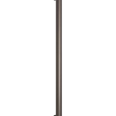 Thermo | Gun Metal Straight Round Vertical Single Heated Towel Rail | W142xH900xD100mm