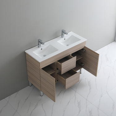 Poseidon | 1200mm Stella Oak Double Bowl Floor Vanity