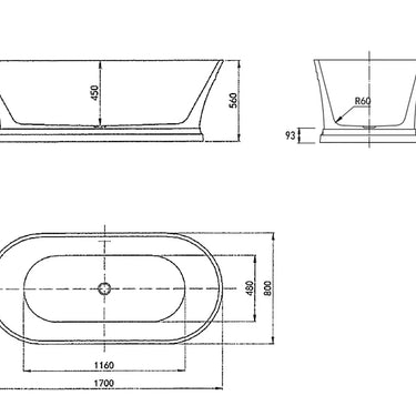 Attica | Hampton 1700 Gloss White Freestanding Designer Bath