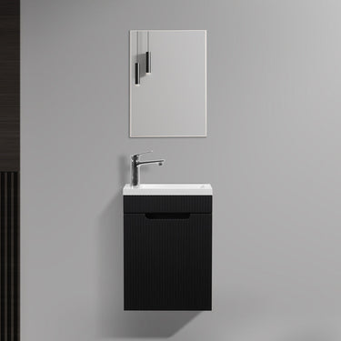 Indulge | Odessa 400 Fluted Matte Black Wall Hung Vanity - Acqua Bathrooms