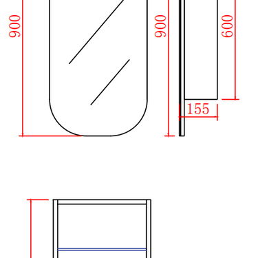 Lukka | Allison Matte White Shaving Cabinet 400 x 900mm