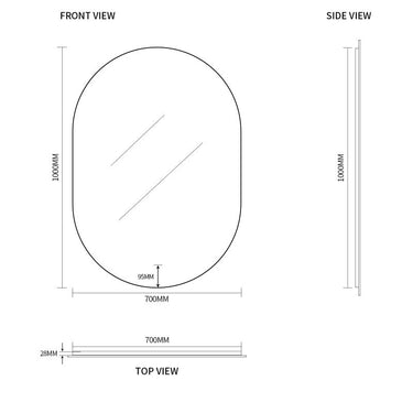 Indulge | Oval Pill Touchless 700 x 1000 LED Mirror - Three Light Temperatures - Acqua Bathrooms