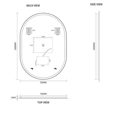 Indulge | Oval Pill Touchless 700 x 1000 LED Mirror - Three Light Temperatures - Acqua Bathrooms