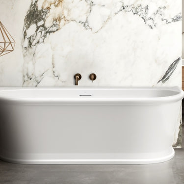 Oxford 1700 Back-To-Wall Freestanding Bath with Integrated Overflow