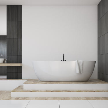 Olivia| 1400 Gloss White Designer Freestanding Bath Tub Inc Waste