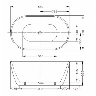 Olivia Matte White 1530 Round Freestanding Bathtub - Acqua Bathrooms