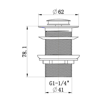 Modern | Pop-Up Waste 32mm With Non Overflow – Brushed Bronze