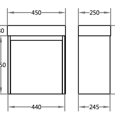 LUKKA | 450mm Alpha Wall Hung mini-PVC vanity