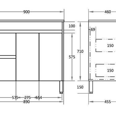 Poseidon | 900mm Stella Oak Floor Vanity