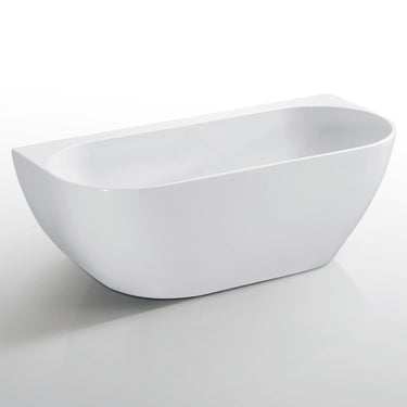 Polino | 1660mm Back To Wall Lucite Freestanding Bath Gloss White