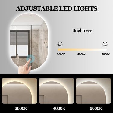 Pill | Oval 600 x 900 mm LED Mirror 3000K / 4000K / 6000K
