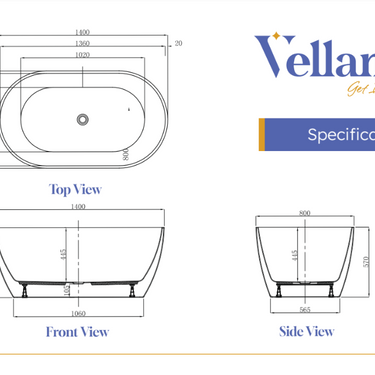 Polino | 1400mm Lucite Freestanding Bath Gloss White