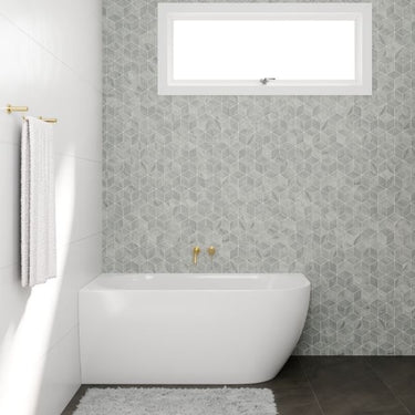 Polino | 1400 Left Hand Corner Lucite Freestanding Bath Gloss White