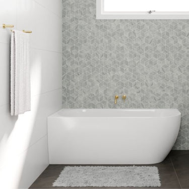 Polino | 1600 Left Hand Corner Lucite Freestanding Bath Gloss White