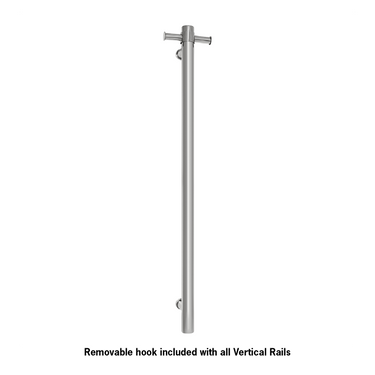 Thermo | Vertical Round Heated Towel Rail Chrome | W142xH900xD100mm