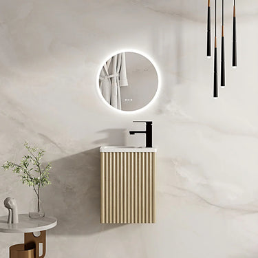 Mercio | Rhea Fluted 400mm Wall-Hung Cabinet - Natural Oak