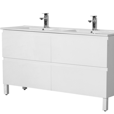 Riva 1500mm Gloss White Single/Double Bowl Vanity