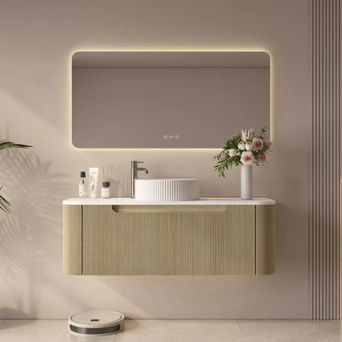 Mercio | 1200mm Rome Fluted Wall-hung Cabinet Bur Oak