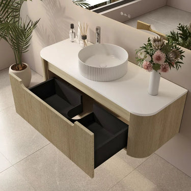 Mercio | 1200mm Rome Fluted Wall-hung Cabinet Bur Oak