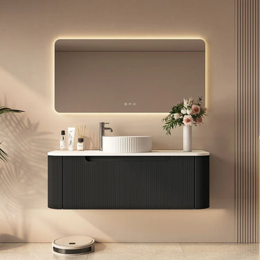 Mercio | 1200mm Rome Fluted Wall-hung Cabinet Matt Black