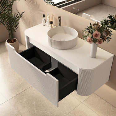 Mercio | Fluted Rome Wall-hung Cabinet 1200mm Matt White