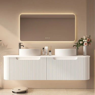 Mercio | Fluted Rome Wall-hung Cabinet 1500mm Matt White