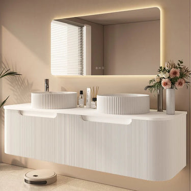 Mercio | Fluted Rome Wall-hung Cabinet 1500mm Matt White