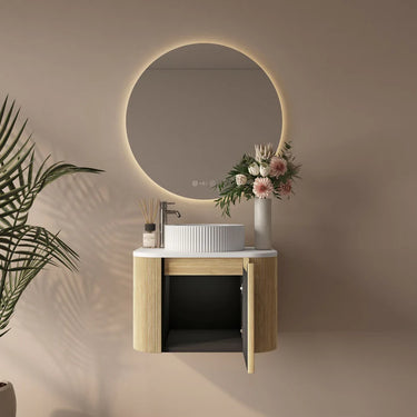 Mercio | 600mm Rome Fluted Wall-hung Cabinet Bur Oak