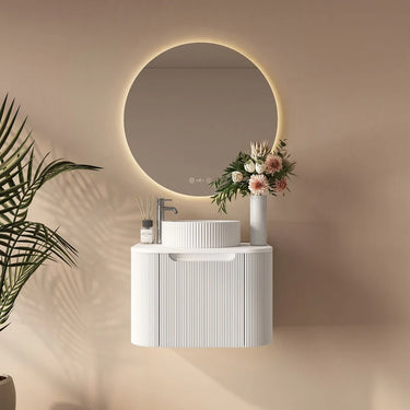 ABS | 600mm Fluted Rome Wall-hung Cabinet Matte White