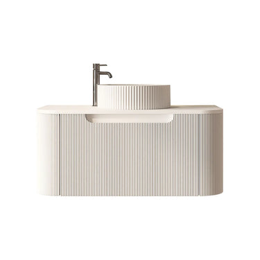 Mercio | 900mm Rome Fluted Wall-hung Cabinet Matte White