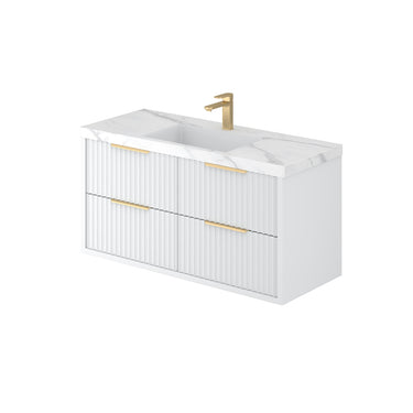Rome 1200mm Matte White Single Bowl Wall Hung Vanity