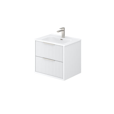 Rome 600mm Matte White Single Bowl Wall Hung Vanity