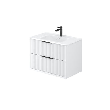 Rome 750mm Matte White Single Bowl Wall Hung Vanity