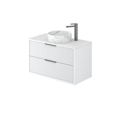 Rome 900mm Matte White Single Bowl Wall Hung Vanity