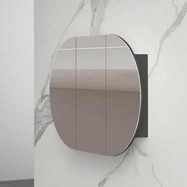 Rosy 1200 Matte Black Oval Shaving Cabinet - Acqua Bathrooms