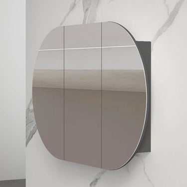 Rosy 1500 Matte Black Oval Shaving Cabinet - Acqua Bathrooms