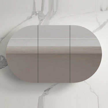 Rosy 1500 Matte Black Oval Shaving Cabinet - Acqua Bathrooms