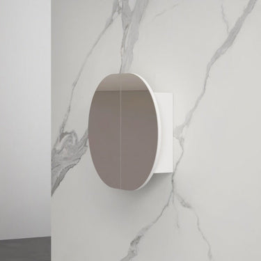 Rosy 750 Matte White Oval Shaving Cabinet - Acqua Bathrooms