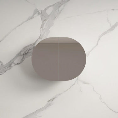 Rosy 750 Matte Black Oval Shaving Cabinet - Acqua Bathrooms