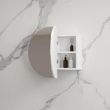 Rosy 750 Matte White Oval Shaving Cabinet - Acqua Bathrooms