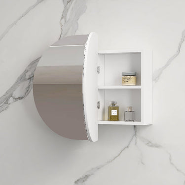 Rosy 900 Matte White Oval Shaving Cabinet - Acqua Bathrooms