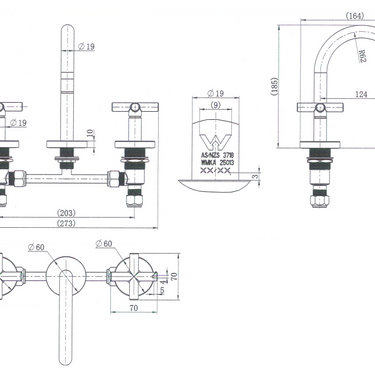 Chrome Ryker 1/4 Turn Basin Set