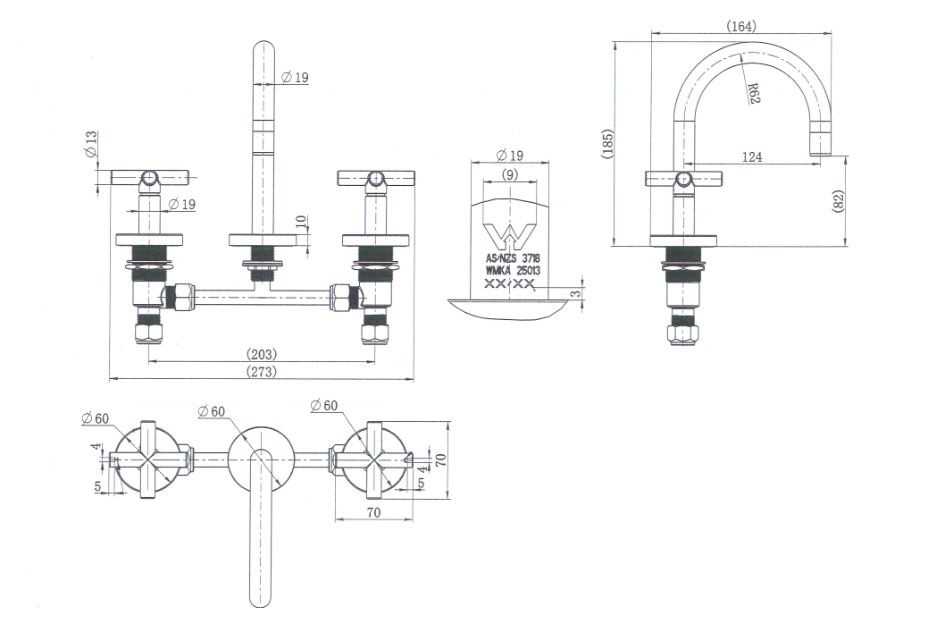 Matte Black 1/4 Turn Basin Set