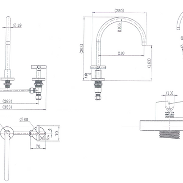 Brushed Nickel Ryker 1/4 Turn Kitchen Set